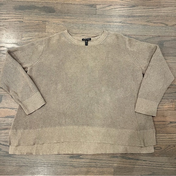 Eileen Fisher Sweater 100% Organic Cotton Knit Women’s XL Taupe Quiet Luxury - Picture 3 of 7